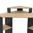 ID MARKET - Bureau d'angle HARRY noir et façon hêtre gain de place bureau informatique avec rangements - vignette