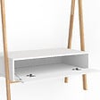ID MARKET - Portant enfant tipi LEON 130 cm avec 1 porte blanc et bois - vignette