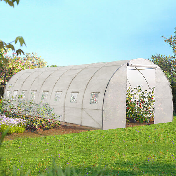 ID MARKET - Serre tunnel de jardin 4 saisons 24M² blanche gamme maraîchère DES ANDES 8x3M - large