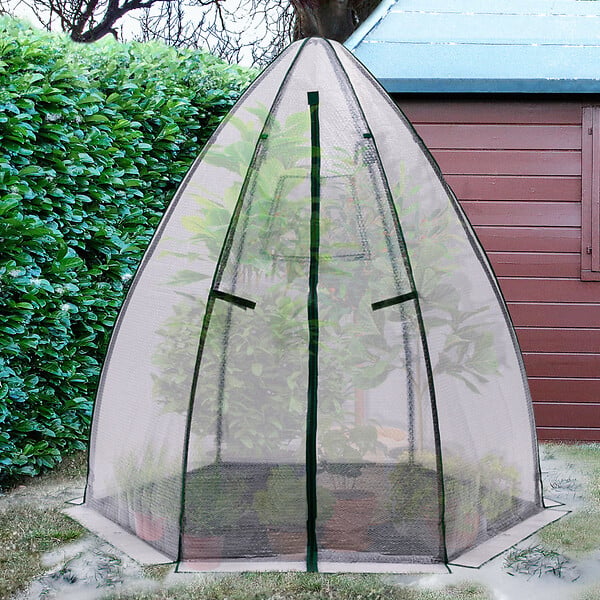 ID MARKET - Serre d'hivernage dôme bâche bulle 160 x 160 x 180 cm maxi chaleur balcon et terrasse - large