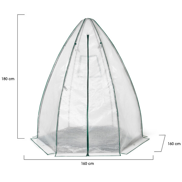 ID MARKET - Serre d'hivernage dôme 160 x 160 x 180 cm balcon et terrasse - large