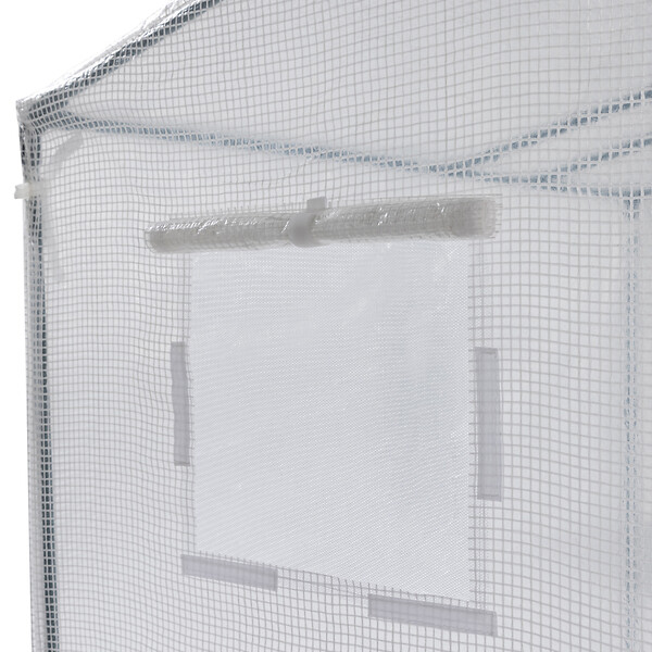 ID MARKET - Serre de jardin blanche toutes saisons avec fenêtre et porte zippée - large