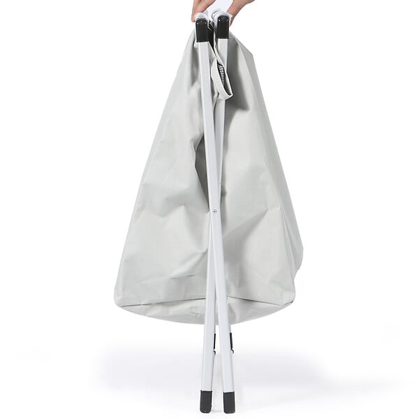 ID MARKET - Panier à linge 3 compartiments pliable gris - large