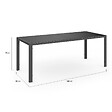ID MARKET - Salon de jardin MADRID table 190 CM et 8 chaises empilables gris anthracite - vignette