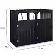 ID MARKET - Cache poubelle double en acier gris anthracite - vignette