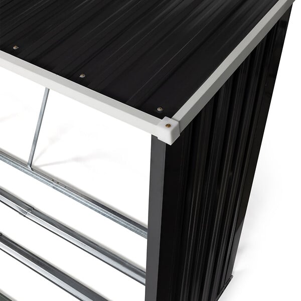 ID MARKET - Abri de stockage 4 m³ gris en acier galvanisé pour bûches - large