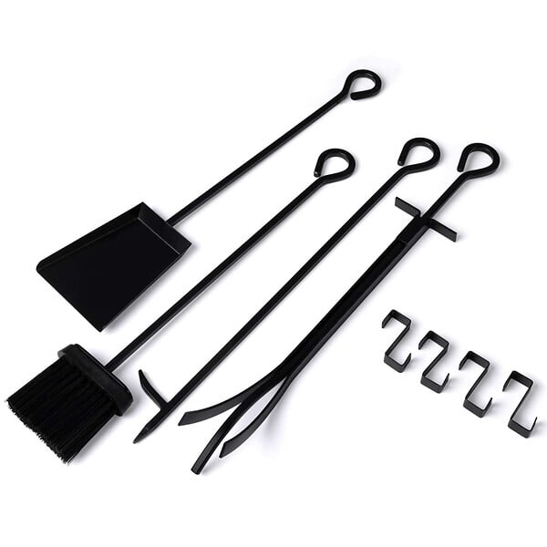 ID MARKET - Range bûches vertical avec accessoires 2 étagères H.112 CM pour cheminée - large