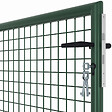 ID MARKET - Portillon de jardin 105 x 100 cm en acier avec serrure et poignée vert - vignette