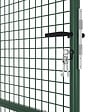 ID MARKET - Portillon de jardin 105 x 175 cm en acier avec serrure et poignée vert - vignette