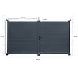 ID MARKET - Portail battant 302x160 cm en aluminium gris anthracite - vignette