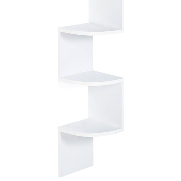 ID MARKET - Etagère murale d'angle ISA 5 niveaux blanche - large