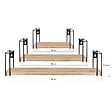 ID MARKET - Lot de 3 étagères murales LILY bois et métal design industriel - vignette