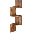 ID MARKET - Etagère murale d'angle ISA 5 niveaux façon bois vieilli - vignette