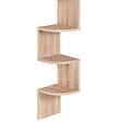 ID MARKET - Etagère murale d'angle ISA 5 niveaux façon hêtre - vignette