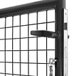 ID MARKET - Portillon de jardin 105 x 125 cm en acier gris anthracite avec serrure et poignée - vignette