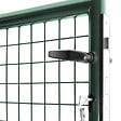 ID MARKET - Portillon de jardin 105 x 150 cm en acier vert avec serrure et poignée - vignette