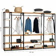 ID MARKET - Dressing modulable XXL grande capacité L. 250 cm DETROIT design industriel - vignette