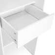 ID MARKET - Dressing extensible d'angle MARLON 230 x 140 x 180 cm blanc avec penderies + étagères + rideaux gris - vignette
