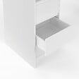 ID MARKET - Dressing extensible double MERYL 120/180 cm blanc avec 6 tiroirs + étagères + double penderie + rideau gris - vignette