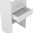 ID MARKET - Kit dressing MELINE 160 x 40 x 180 cm blanc avec étagères + tiroir + double penderie - vignette
