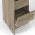 ID MARKET - Dressing extensible double MERYL 120/180 cm hêtre avec 6 tiroirs + étagères + double penderie + rideau noir - vignette