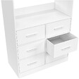 ID MARKET - Dressing penderie L. 80 cm UPPAH avec 6 bacs en tissu blanc - vignette