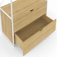 ID MARKET - Dressing penderie 2 tiroirs L. 80 cm DETROIT design industriel bois et métal blanc - vignette