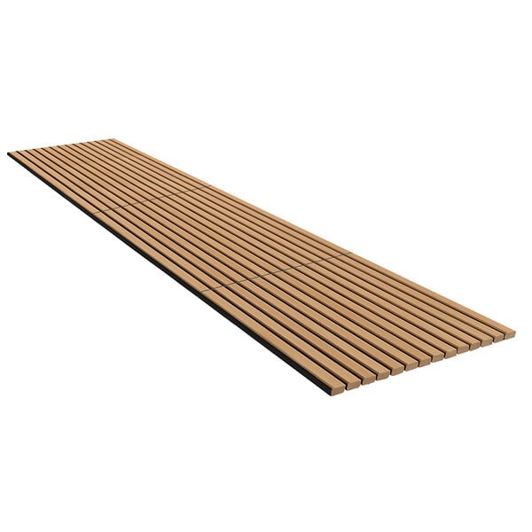 ID MARKET - Panneaux acoustiques en tasseaux de bois 240 x 60 cm effet chêne clair et noir - large