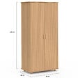 ID MARKET - Armoire 2 portes JULIETTE effet lattes tasseau bois coloris chêne penderie 80 cm avec étagères rangement - vignette