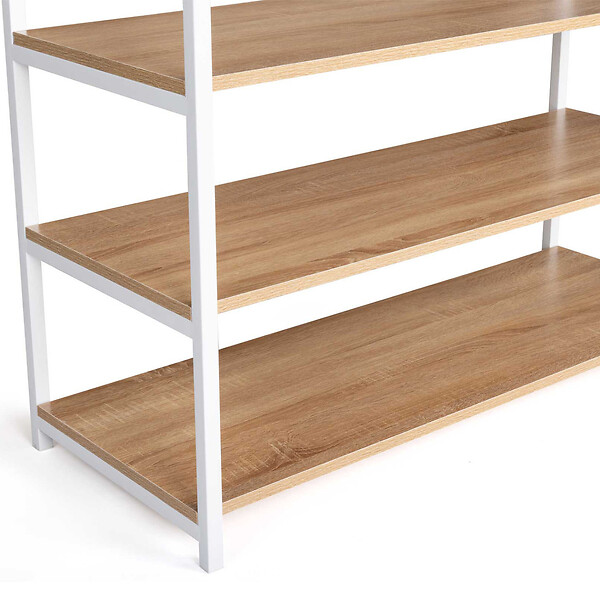 ID MARKET - Dressing large L. 100 cm DETROIT design industriel bois et métal blanc - large