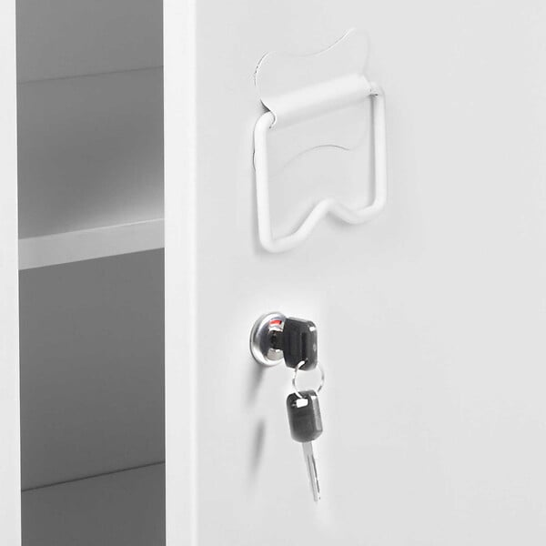 ID MARKET - Armoire vestiaire ESTER 1 porte métal blanc design industriel - large