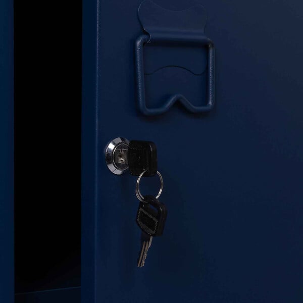 ID MARKET - Armoire vestiaire ESTER 1 porte métal bleu foncé design industriel - large