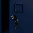 ID MARKET - Armoire vestiaire ESTER 1 porte métal bleu foncé design industriel - vignette