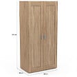 ID MARKET - Armoire 2 portes VITO hêtre penderie 80 cm avec étagères rangement maxi capacité - vignette