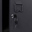 ID MARKET - Armoire vestiaire ESTER 1 porte métal gris foncé design industriel - vignette