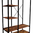 ID MARKET - Dressing penderie étagères L. 90 cm HAWKINS bois foncé design industriel - vignette