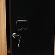 ID MARKET - Armoire vestiaire ESTER 1 porte métal noir et contour bois design industriel - vignette