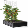 ID MARKET - Kit complet 3 bacs métal modulables carrés potager et serre à tomates + treillis + housse - vignette