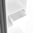 ID MARKET - Dressing extensible double MERYL 120/180 x 50 x 180 cm blanc avec étagères + double penderie + rideau gris - vignette