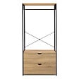 ID MARKET - Dressing penderie 2 tiroirs L. 80 cm DETROIT design industriel - vignette