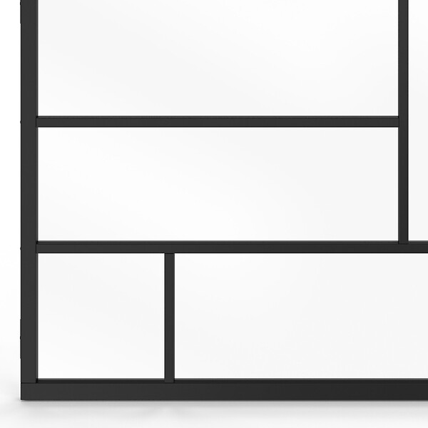 ID MARKET - Verrière atelier géométrique L. 93 x H. 108 cm en métal noir et verre trempé - large