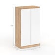 ID MARKET - Armoire à chaussures 18 paires TOMI imitation hêtre 2 portes blanches - vignette