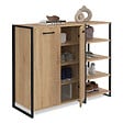 ID MARKET - Armoire à chaussures 12 paires LUIS 2 portes avec étagère design industriel - vignette