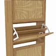 ID MARKET - Meuble à chaussures 24 paires HANAE 4 portes effet naturel cannage - vignette