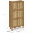 ID MARKET - Meuble à chaussures 18 paires HANAE 3 portes effet naturel cannage - vignette