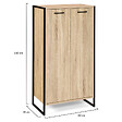 ID MARKET - Armoire à chaussures 18 paires LUIS 2 portes design industriel - vignette