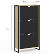 ID MARKET - Meuble à chaussures 18 paires BOSTON 3 portes noires design industriel - vignette