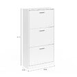 ID MARKET - Meuble à chaussures 18 paires KLARK 3 portes blanc - vignette