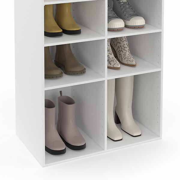 ID MARKET - Etagère à chaussures 16 compartiments blanc - large
