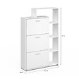 ID MARKET - Meuble à chaussures 18 paires KLARK 3 portes avec étagère blanc - vignette